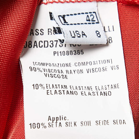 Class by Roberto Cavalli Brick Red Jersey & Silk Belted Top M - Picture 6 of 6